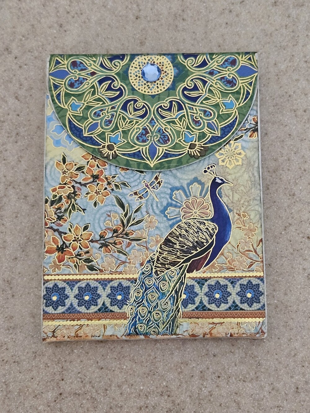 STUDIO PUNCH JEWEL FLOWER PEACOCK NOTEPAD TABLET WRITING PURSE NOTEBOOK PAPER